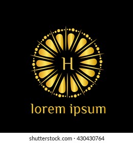 H letter monogram. Luxury Logos template flourishes calligraphic elegant ornament lines. Business sign, identity for Restaurant, Royalty, Boutique, Hotel, Heraldic, Jewelry, Fashion