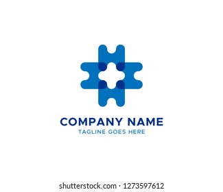 H Letter with Negative Space Cross for Health Medical Logo Vector Design.