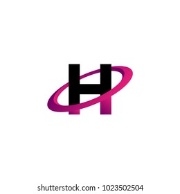 H Letter in Oval Logo Template. Initial Business Name