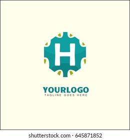 H letter pattern logo. Abstract hexagon design template. Colorful creative sign. Universal vector icon.