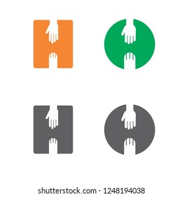 H letter and pets lovers logo template