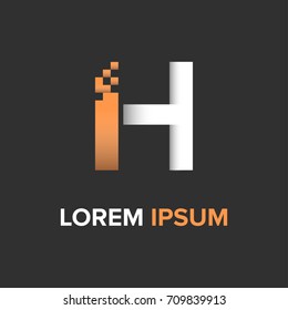 H Letter pixel logo vector. Logo design template eps.10