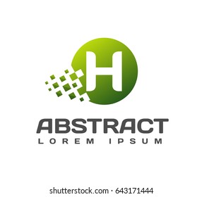 H Letter Pixel Multiply Logo Vector Template