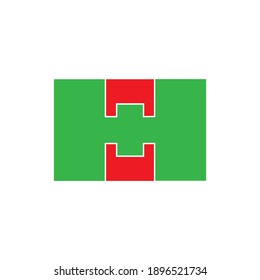 Letra H con vector de diseño de logotipo de signo más