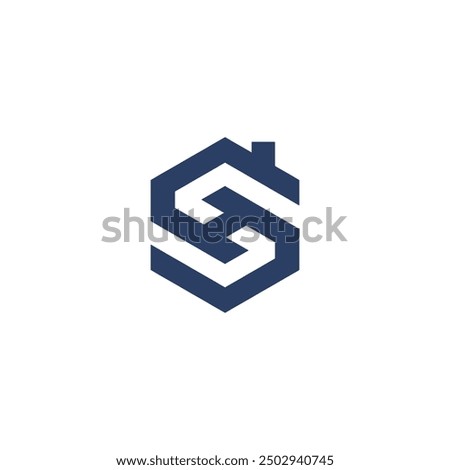 H letter, S letter, HS letter logo, hexagon basic, Vector design for your real estate business