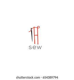 H letter sew logo vector