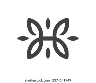 H Letter Shape Flower vector logo stock vector