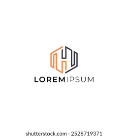 H Letter Shape Logo design	
