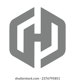 H Letter Shape Logo stock illustration