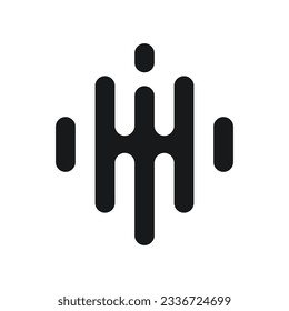 diseño de logotipo de ondas de sonido de forma de letra