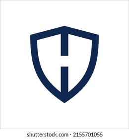 H letter Shield logo design template element