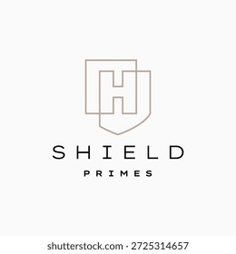 H Letra Escudo Protección Logotipo de seguridad Ilustración de icono de Vector