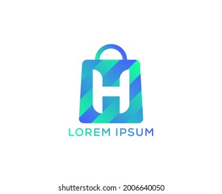 H Letter Shopping Logo Design Vector