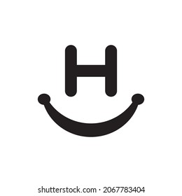 H letter with smile logo design vector