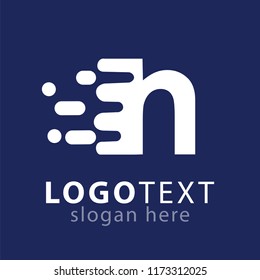 h letter with speed pixel logo icon vector template