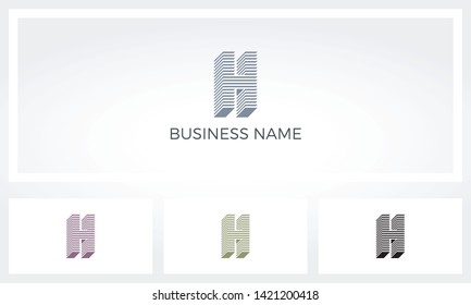 H Letter Stack Layer Logo