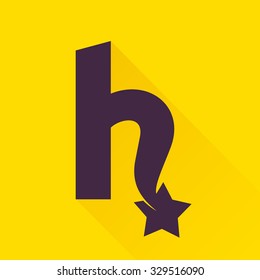 H letter with star. Vector design template elements for your application or corporate identity.