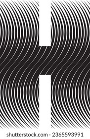 Logo-Design-Element mit H-Buchstaben und schwarzer Farbe