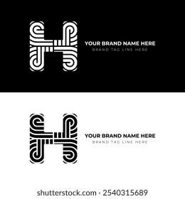 H carta elegante e design de logotipo moderno. Apresentando a letra 'H' com linhas nítidas e precisas geométricas.
