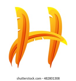 H letter, stylization of feathers. H logo. H icon