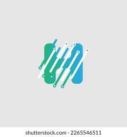 H letter Tech Logo design template for a tech company. Vector design