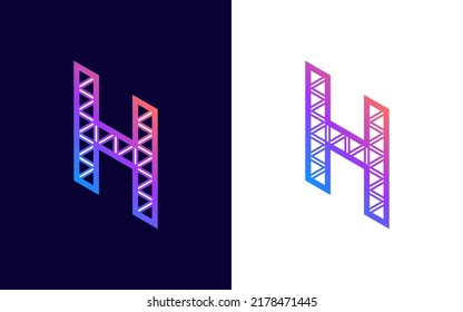H Letter Technology Colorful Pattern Design Logo. Creative H Letter Modern Logo Design Template