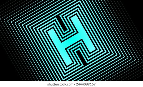 H letter text effect background design