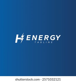 H letter Thunder Bolt logo
