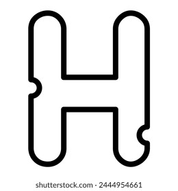 H letter typeface, vector Mice cheese uppercase font.