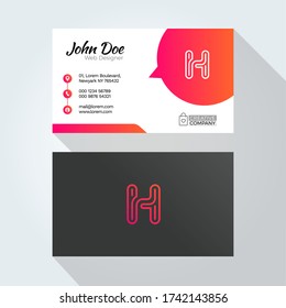 H Letter typography Alphabet logo Minimal Corporate business card design template