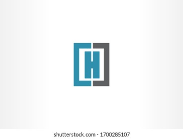 H Letra mayúscula en concepto de diseño de logotipo de vector cuadrado