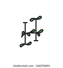 H Letter vector line logo
