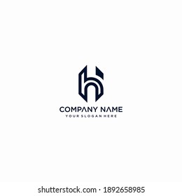 h plantilla abstracta de logotipo vectorial de letra