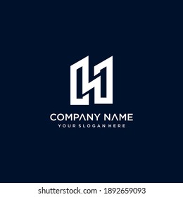 h plantilla abstracta de logotipo vectorial de letra