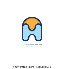 H Letter Vector Logo. Creative abstract icon mark design template. Abstract logotype concept element sign shape.