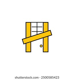 H Letter vector logo template. This design use house symbol. Suitable for industrial.