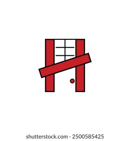H Letter vector logo template. This design use house symbol. Suitable for industrial.