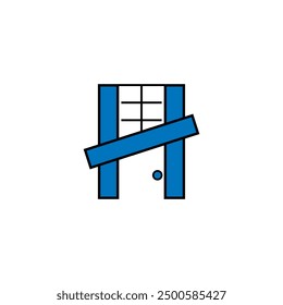 H Letter vector logo template. This design use house symbol. Suitable for industrial.