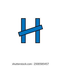 Plantilla del logotipo del Vector de la letra H. Este diseño utiliza el símbolo de la casa. Adecuado para uso industrial.