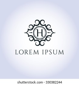 H letter vector logo template (sign, symbol, emblem, ornament)