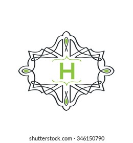 H letter vector logo template (sign, symbol, emblem, ornament)