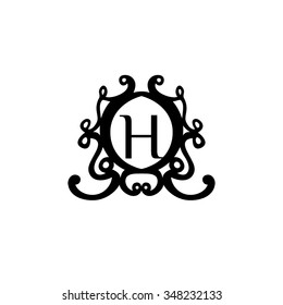 H letter vector logo template (sign, symbol, emblem, ornament)