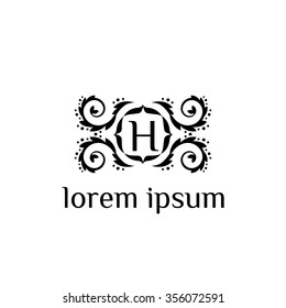 H letter vector logo template (sign, symbol, emblem, ornament)