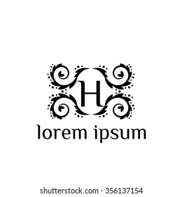 H letter vector logo template (sign, symbol, emblem, ornament)