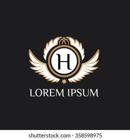 H letter vector logo template (sign, symbol, emblem, ornament)