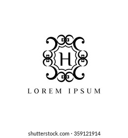 H letter vector logo template (sign, symbol, emblem, ornament)