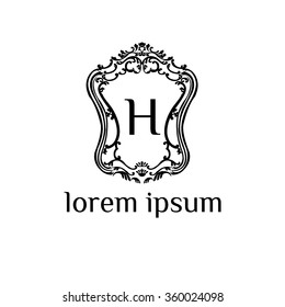 H letter vector logo template (sign, symbol, emblem, ornament)