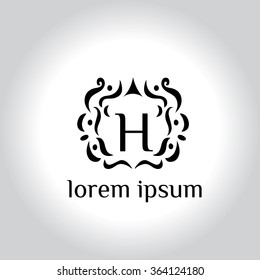 H letter vector logo template (sign, symbol, emblem, ornament)