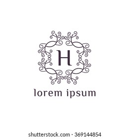 H letter vector logo template (sign, symbol, emblem, ornament)