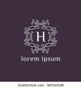H letter vector logo template (sign, symbol, emblem, ornament)